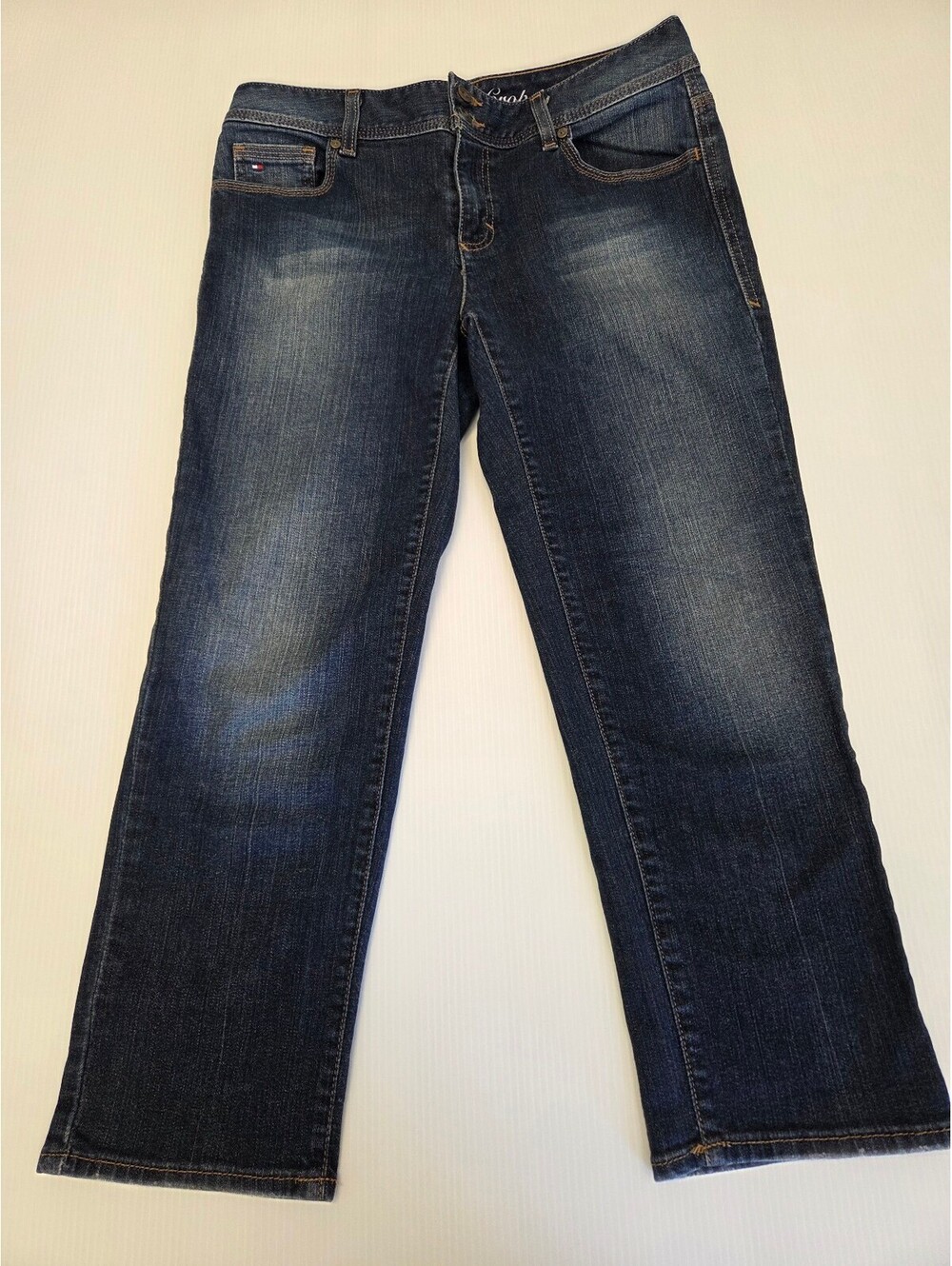 Tommy Hilfiger Spirit Crop Women's Jeans Size 10 Dark Wash Denim